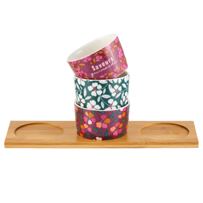 Ravier (set de 3 + plateau) Saveurs gourmandes