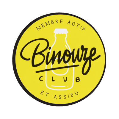 Verre à bière + dessous de verre (+ boite) Binouze Club