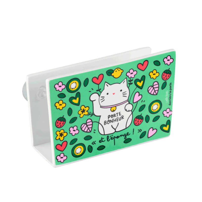 porte-éponge Chat bonheur