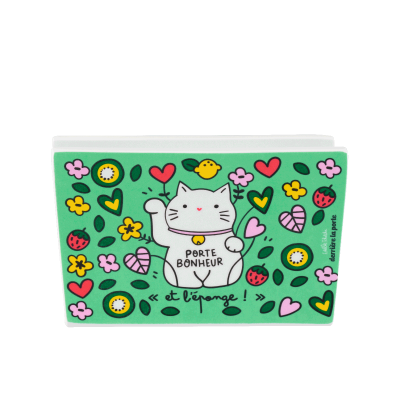 porte-éponge Chat bonheur