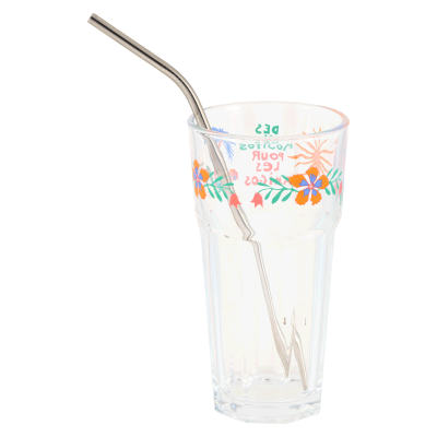 Set de 2 verres (+ 2 pailles en inox) Mojito des amigos