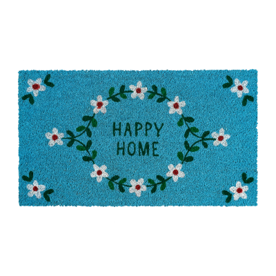 Paillasson Happy home couronne fleurs