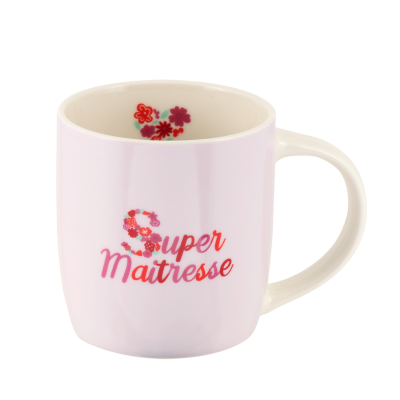Mug (+boite) Super maîtresse fleurie