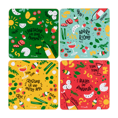 Dessous de verre (set de 4) Apéro rigolo