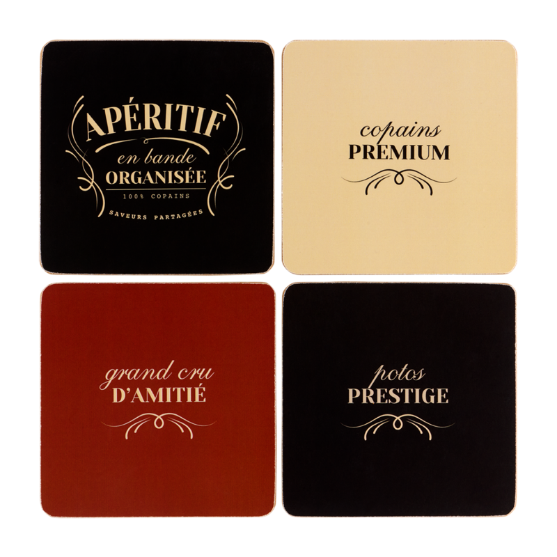 Dessous de verre (set de 4) En bande organisée