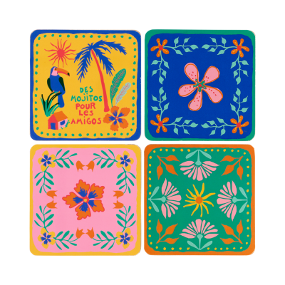 Dessous de verre (set de 4) Mojito des amigos