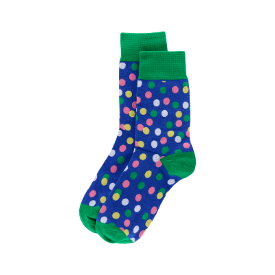 Chaussette Pois fond bleu