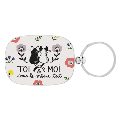 Portes-clés Porte-clés Toi et moi P003-ME11145-BN-05