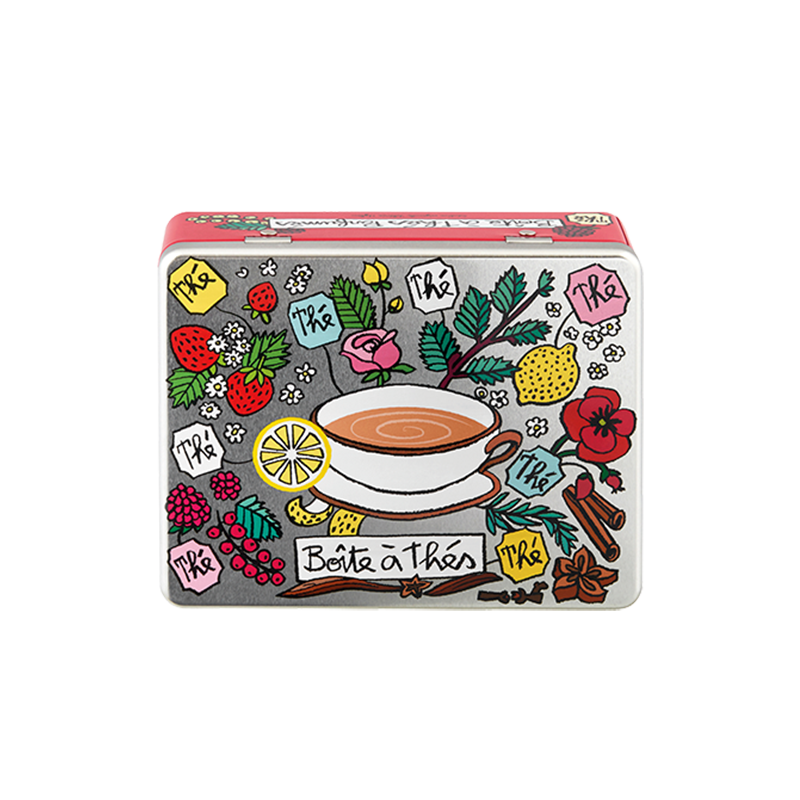 Boîtes métal cuisine Boîte à thés (compartimentée) Parfumés P005-M023580-AE-15