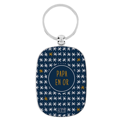 Portes-clés Porte-clés Papa en or P003-ME11590-BN-83