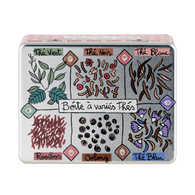 Boîtes à thé métallique Boîte à Thé (compartimentées) Variés P005-M024595-AD110