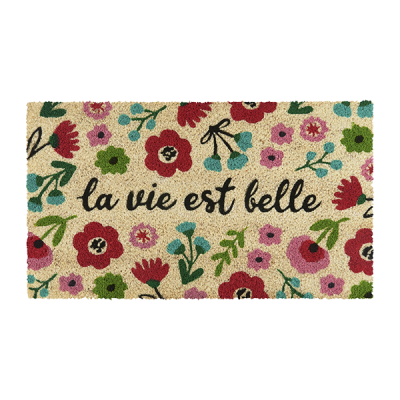 Paillassons Paillasson fleurs "La vie est belle" A034-C051620-AC-60