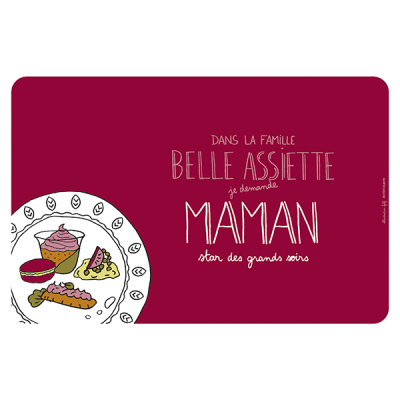 Cuisine Set de table Belle assiette Maman D062-P090105