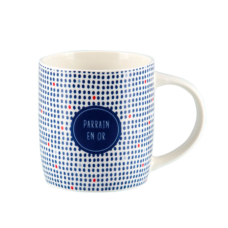 Mug Mug Parrain en or graphique (+ boite) P058-C153320-AG-11