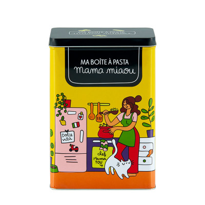 Boîtes métal cuisine Boîte à pâtes Le bonheur c'est chat P005-M024740-AE-36