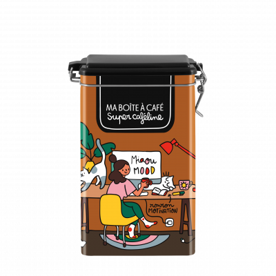 Boîtes à café métallique Boîte à café (hermétique) Le bonheur c'est chat P005-M024730-AD-027