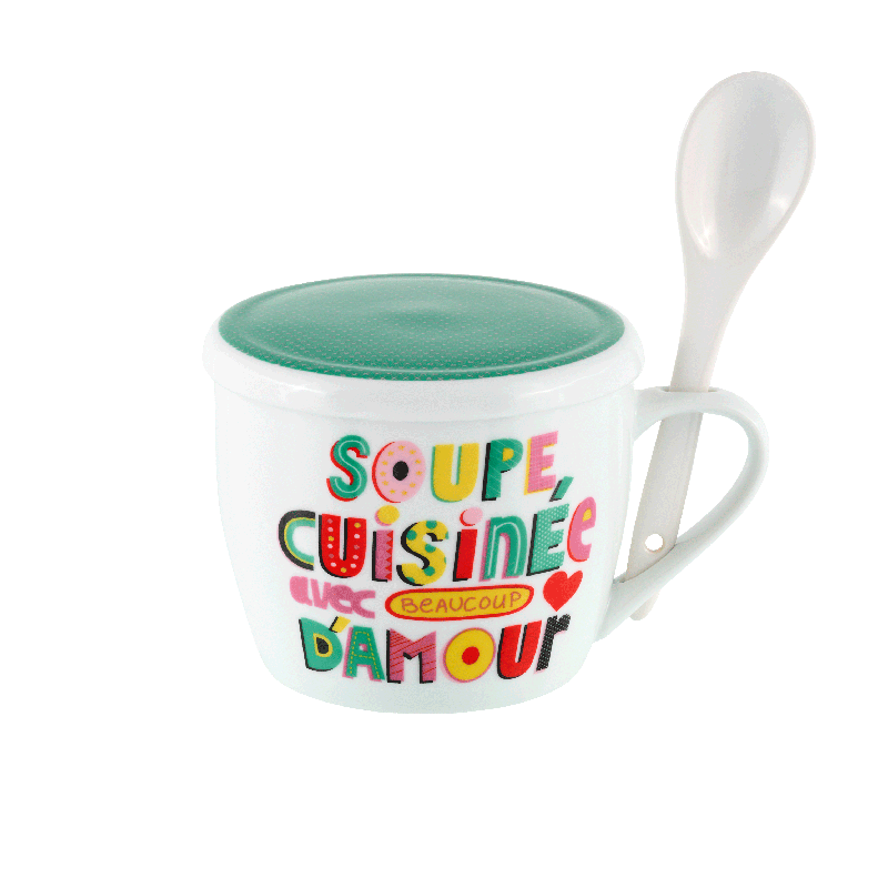 Bol à soupe Bol à soupe (+ couvercle) Avec amour P058-C154235-AF-06