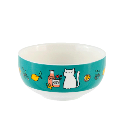 Bol Set de 2 bol Le bonheur c'est chat P058-C154665-AM-14