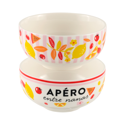 Bol Set de 2 bols Apéro entre nanas P058-C155050