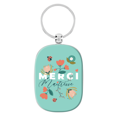 Portes-clés Porte-clés Merci maîtresse fleurs P003-ME12325