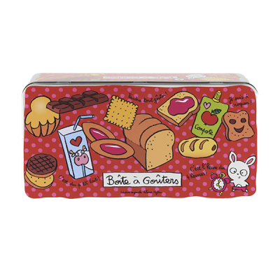 Boîte métallique biscuit Boîte à goûters C'est l'heure P005-M024445-AD-124