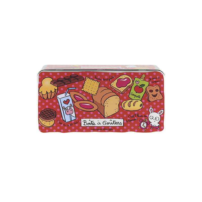 Boîte métallique biscuit Boîte à goûters C'est l'heure P005-M024445-AD-124