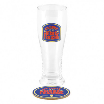 Verre à bière + dessous de...