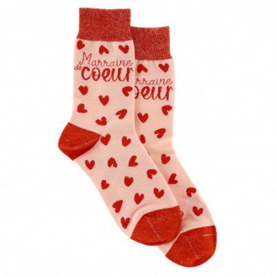 Chaussette Marraine de cœur