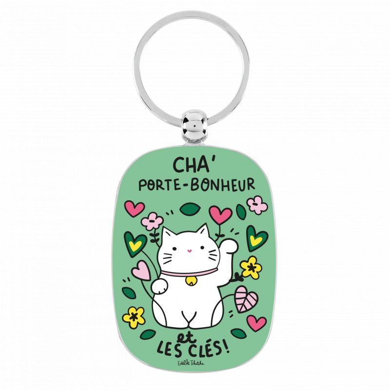 Porte-clés Chat bonheur
