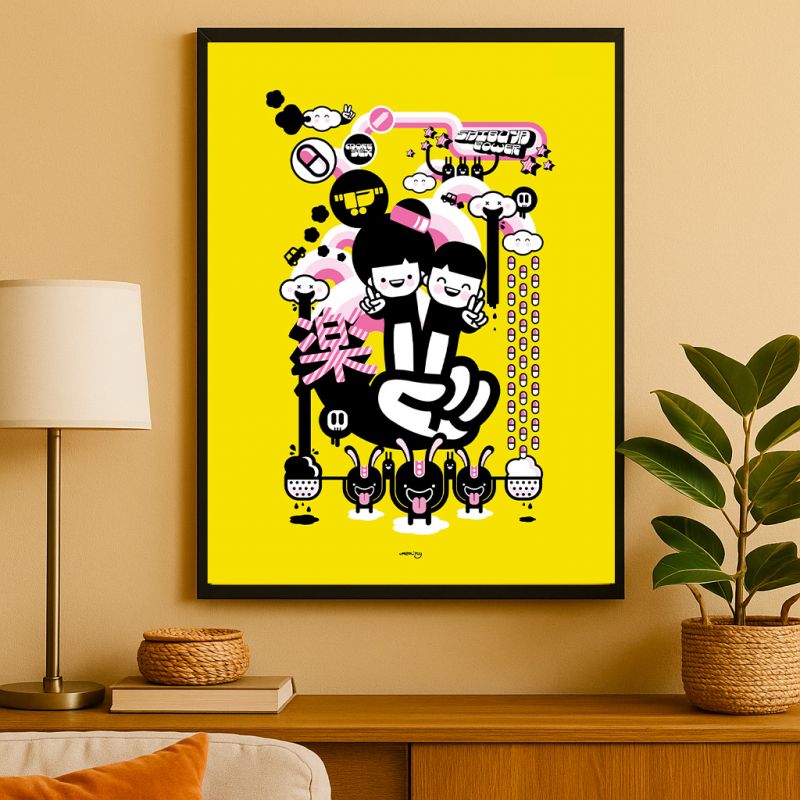 Affiche Kawai jaune