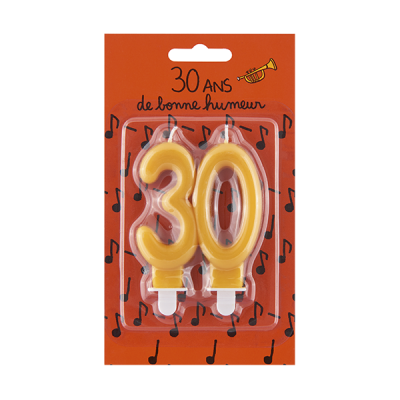 30 ans Bougie d'anniversaire 30 ans - De bonne humeur P051-P250015
