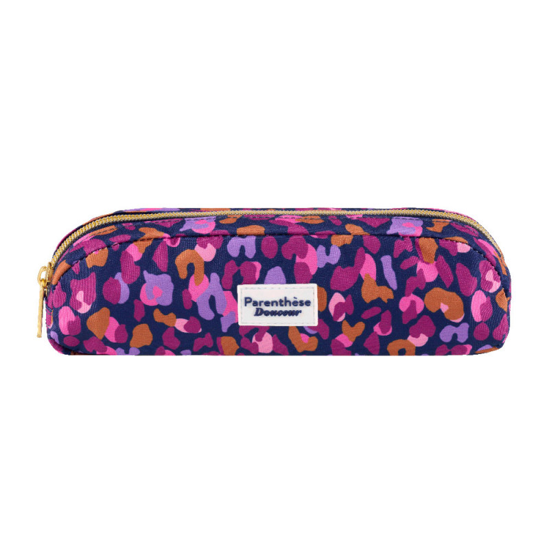 Pochette à couvert (+ 3 couverts) Léopard prune
