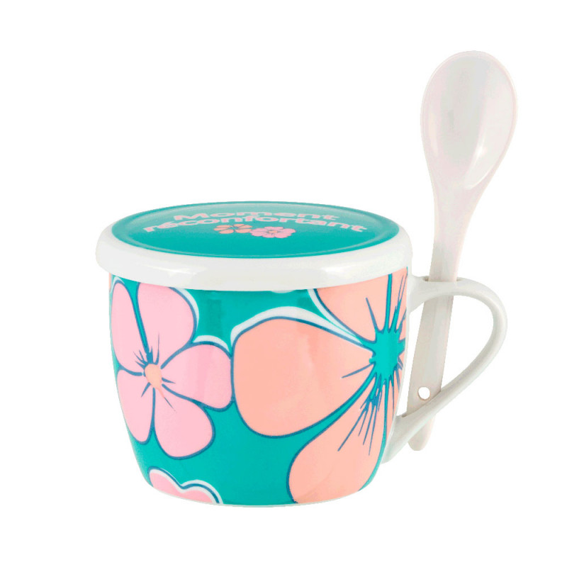 Bol à soupe (+couvercle) Fleurs rétro