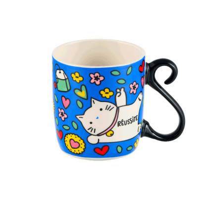 Mug Chat bonheur bleu