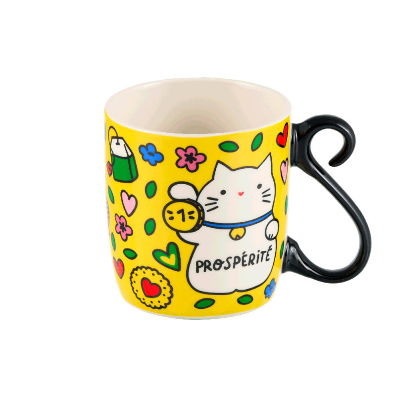 Mug Chat bonheur jaune