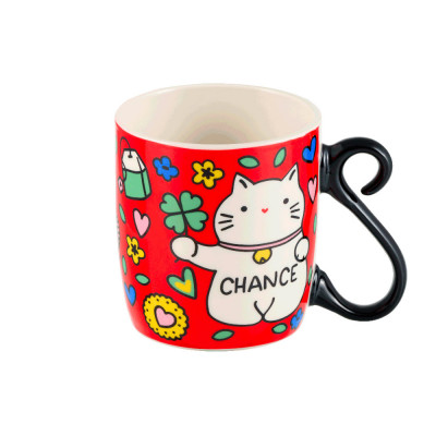 Mug Chat bonheur rouge