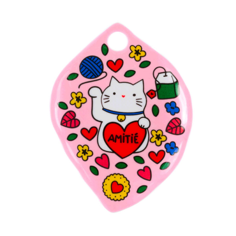 Repose sachet Chat bonheur rose
