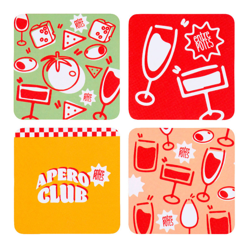 Dessous de verre (set de 4) Apéro Club