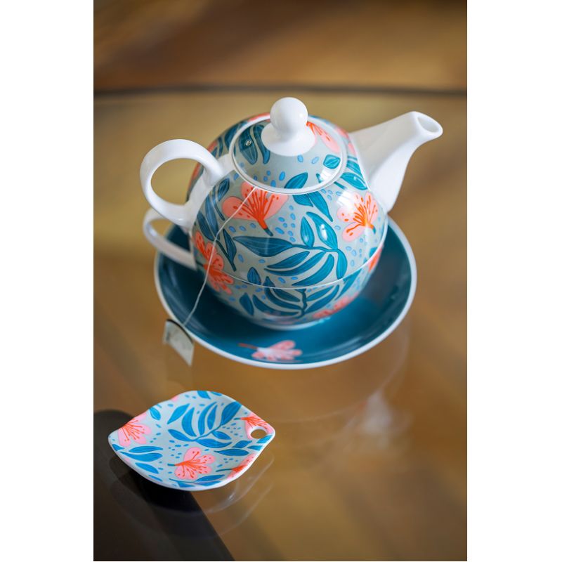 Théière Japy En Tôle émaillée à Décor Floral - Hauteur 15,8 Cm - Occasion
