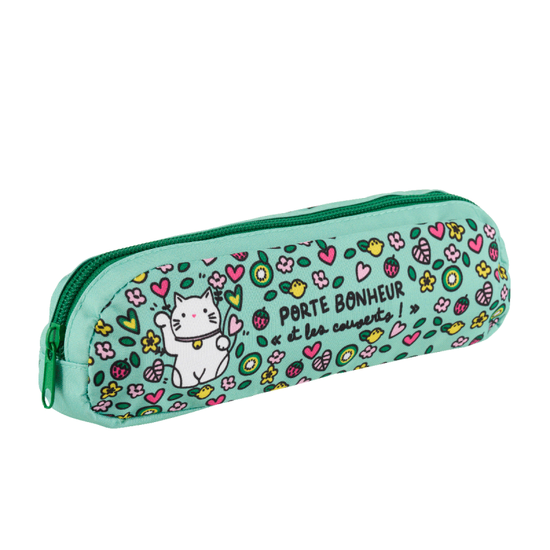 Pochette à couvert (+ 3 couverts) Chat bonheur