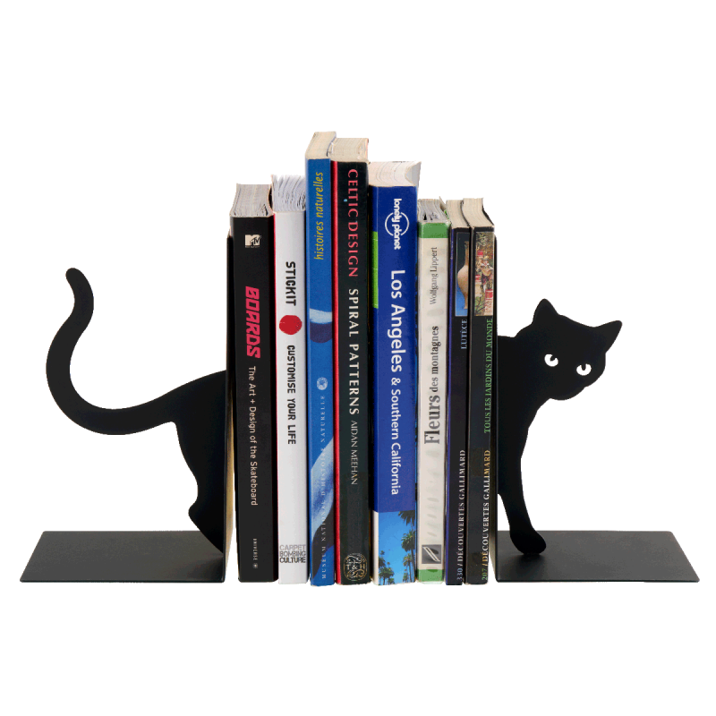 Serre-livre Chat curieux