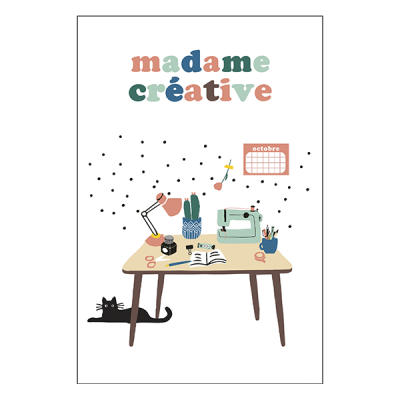 Carte double (+ enveloppe) Madame créative P100-P230175  Idées Cadeaux