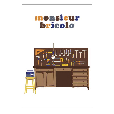 Carte double (+ enveloppe) Monsieur bricolo P100-P230185  Idées Cadeaux