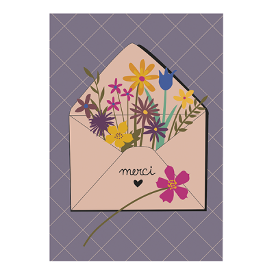 Carte double (+ enveloppe) Merci P100-P230230  Idées Cadeaux