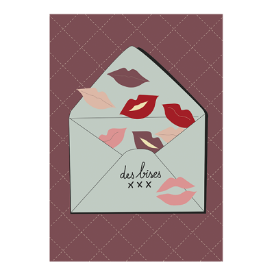 Carte double (+ enveloppe) Des bises P100-P230235  Idées Cadeaux