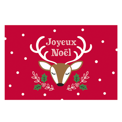 Idées Cadeaux Carte double (+ enveloppe) Joyeux noël renne des neiges P100-P230280-BISOL-17