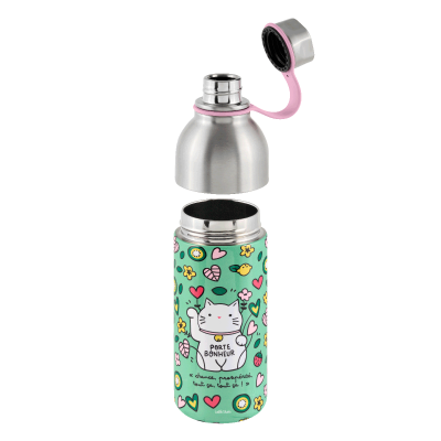 Bouteille isotherme Chat bonheur