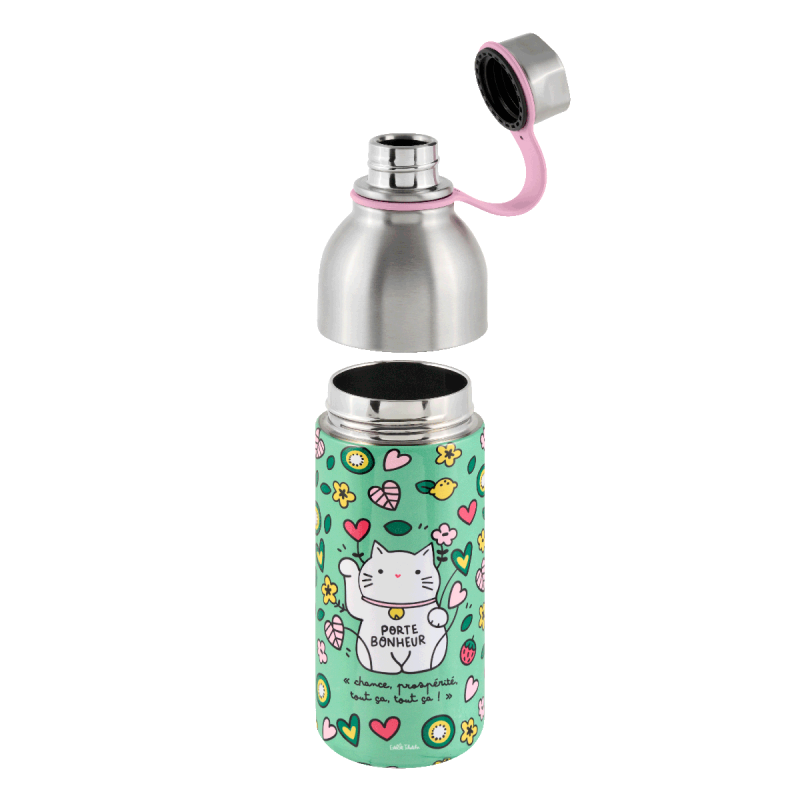 Bouteille isotherme Chat bonheur