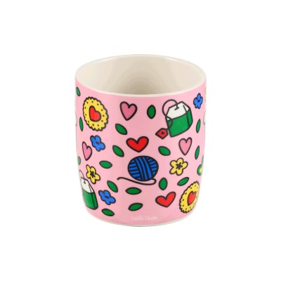 Mug Chat bonheur rose