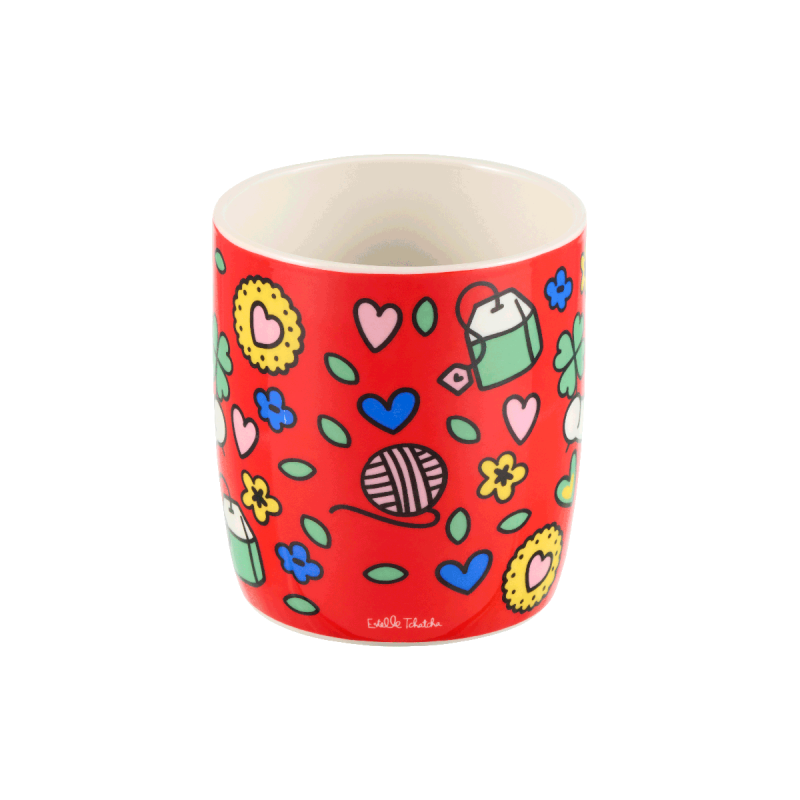 Mug Chat bonheur rouge